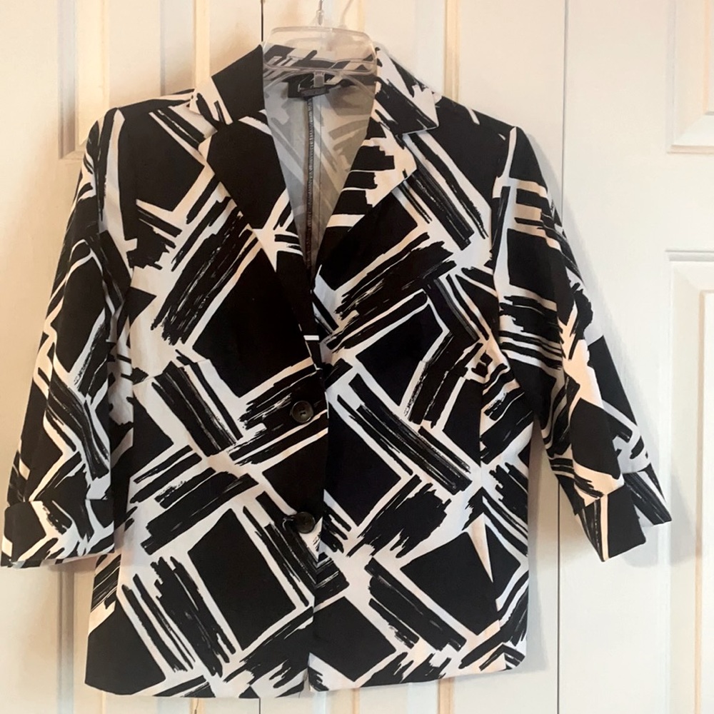 Black and white blazer